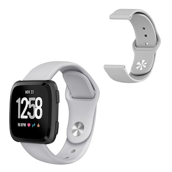 Fitbit Versa 2 / Versa Lite silikoninen kellonauha - Harmaa Silver grey