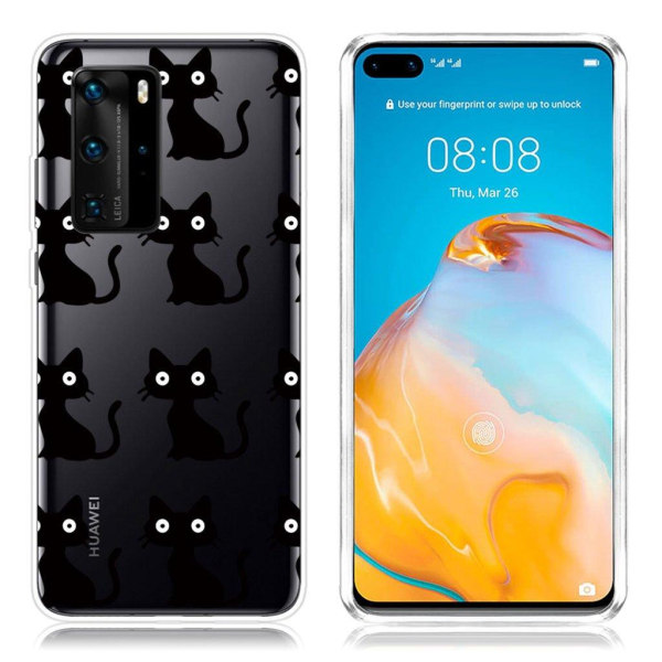 Deco Huawei P40 Cover - Sort Kat Black