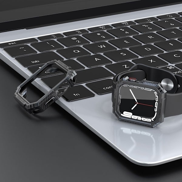 Apple Watch (41 mm) cover i kulfiber - Sort / Grå Black