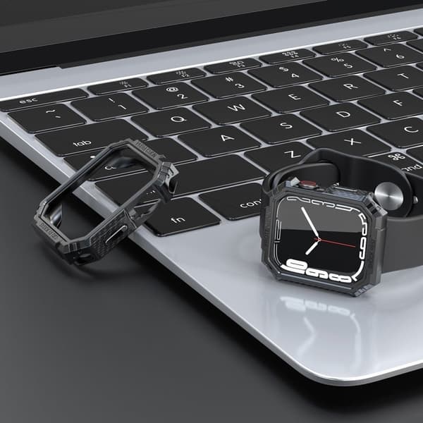 Apple Watch (41mm) hiilikuituinen suojus - Musta / Harmaa Black