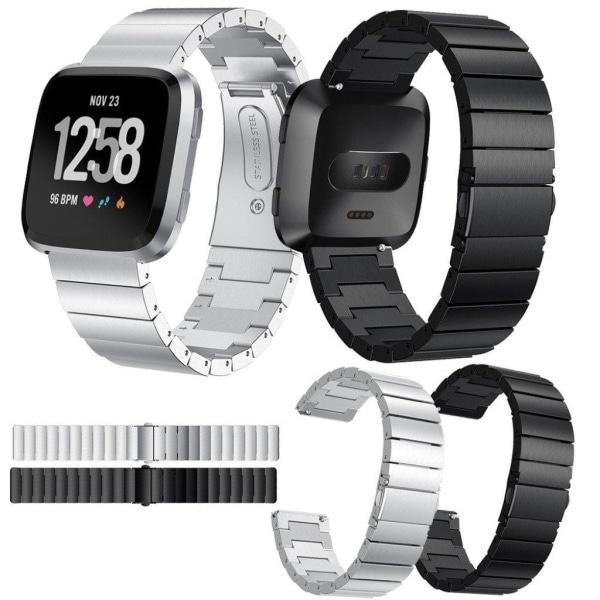 Fitbit Versa urlänk träningsklocka rostfri stål allergifri andningsbar - Svart Svart