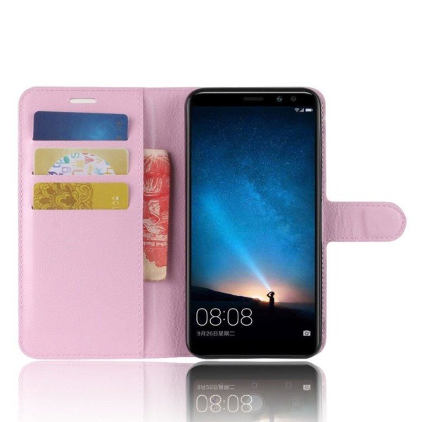 Huawei Mate 10 Lite Enfärgat skinn fodral - Ljus rosa Rosa