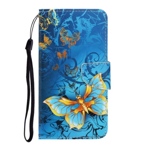 Wonderland Samsung Galaxy A02s Flip etui - Blå sommerfugl Blue