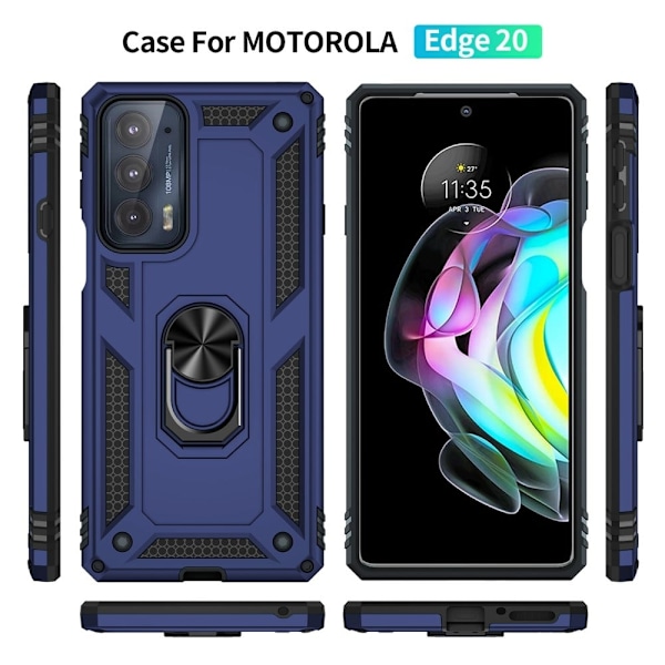 Ringskyddsfodral - Motorola Edge 20 - Blå Blå