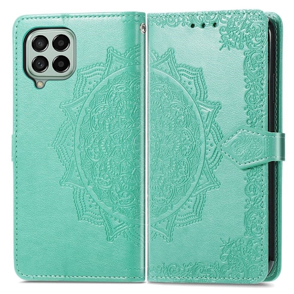 Mandala läder Samsung Galaxy M53 5G fodral - Grön Grön