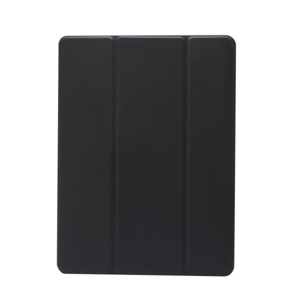 Skin Feeling Tri-fold Stand Leather Flexible Case med Pen Slot i Black