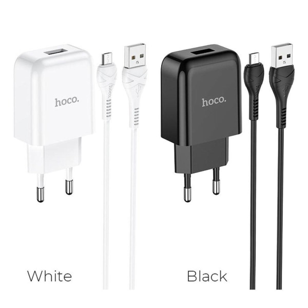 HOCO N2 Vigour single port charger Set(Micro)(EU) - black Black