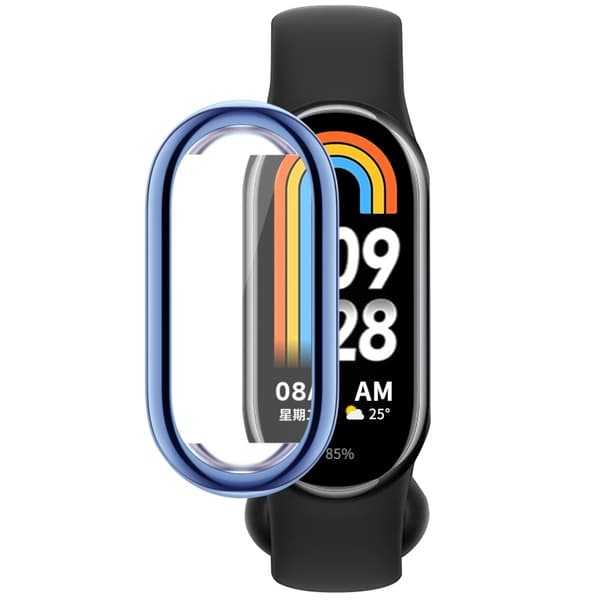 Xiaomi Smart Band 8 galvaniseringsdeksel med skjermbeskytter - Blå Blue