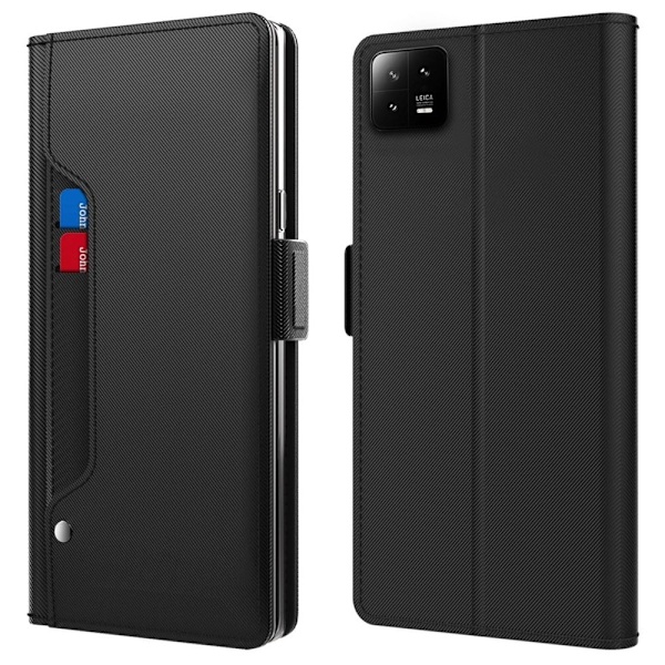 Phone Etui med Make-up Mirror og Slick Design til Xiaomi 13 Pro - Sort Black