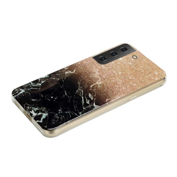 Marble Samsung Galaxy S22 Suojakotelo - Ruusukulta/musta Multicolor