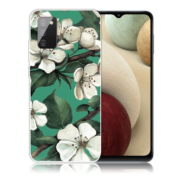 Deco Samsung Galaxy A02s Etui - Hvit Blomst White