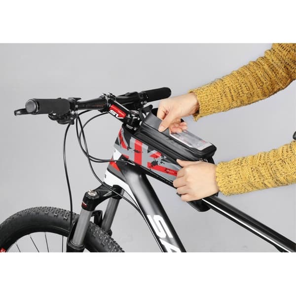 ROCKBROS regntät frontväska för cykel för 5,8-tums smartphone - Röd Röd