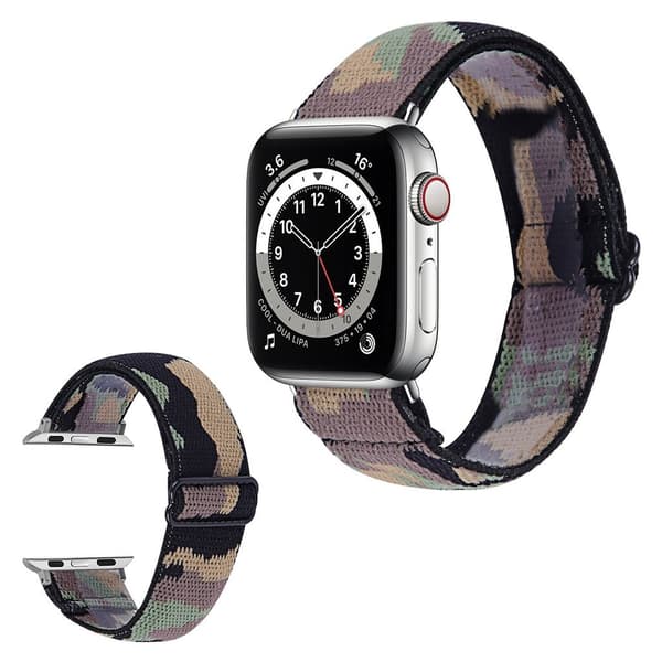 Apple Watch 42mm - 44mm elastisk klokkerem med stilig mønster - Kamuflasje Multicolor