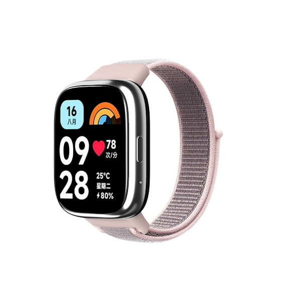 Xiaomi Redmi Watch 3 Lite / Watch 3 Active Nylon Watch Strap Loop Fastener Replacement Band - Lyserød Pink