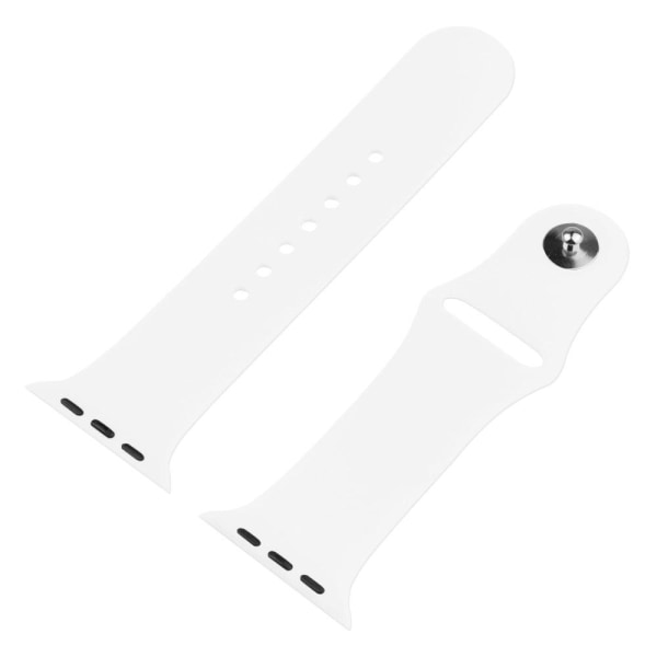 Apple Watch (41mm) silikoneurrem + cover af hærdet glas - Hvid White