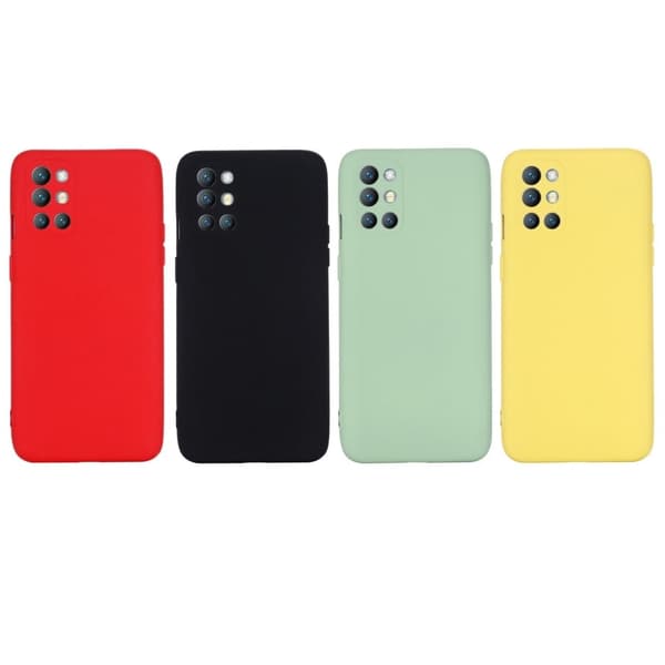 Matt flytende silikondeksel for OnePlus 9R - Svart Black
