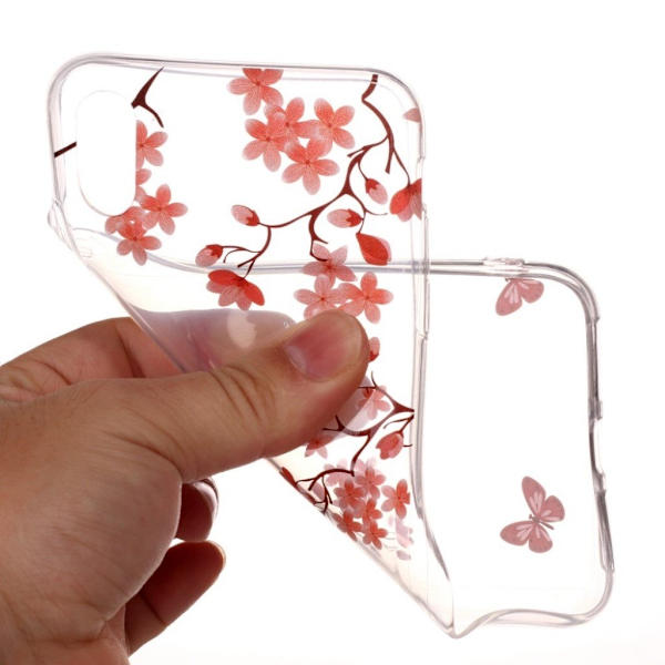 Etui til iPhone Xs Max med mønsterprint - Lyserød Blomst Og Sommerfugl Multicolor