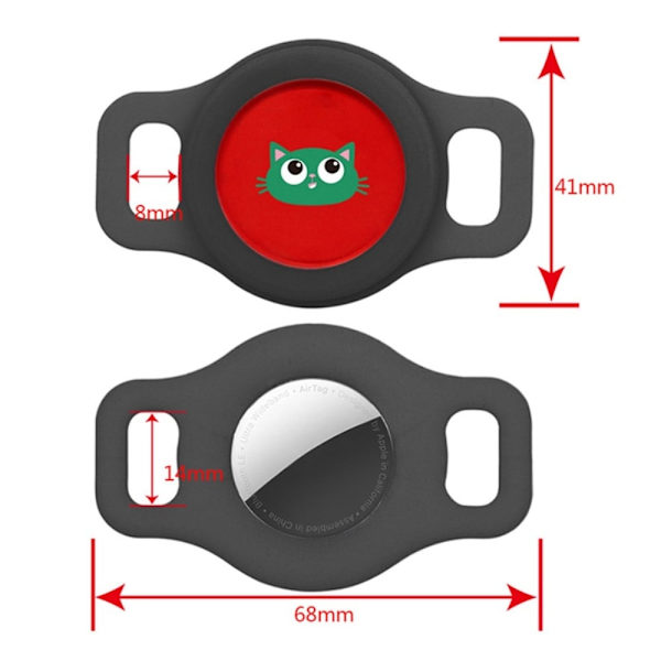 AirTags söpö kissa silikonisuojus - Musta Black
