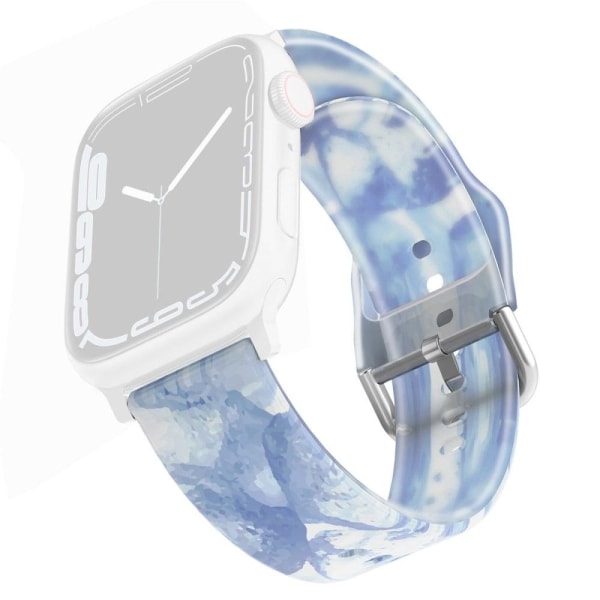 Apple Watch Series 8 (45mm) / Watch Ultra regnbuefarvet silikone Blue