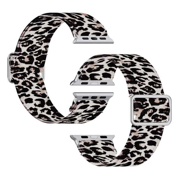 Apple Watch Series 6 / 5 40mm elastisk nylonmønstret urrem - Leopard Multicolor