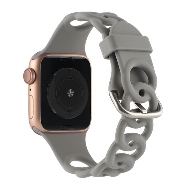 Apple Watch Series 8 (41mm) silikonerem i donut-hul stil - Grå Silver grey