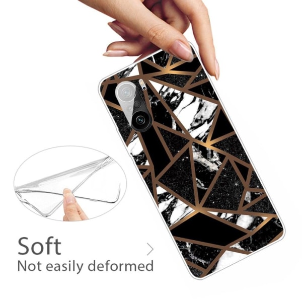 Marble design Xiaomi Mi 11i / Xiaomi Redmi K40 Pro Plus / Xiaomi Redmi K40 Pro / Xiaomi Redmi K40 / Xiaomi Poco F3 kotelot - Musta Laatta Palasia Black