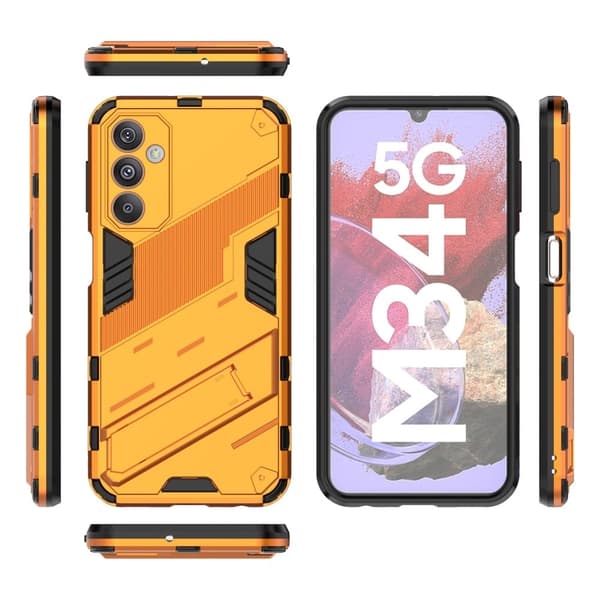 Shockproof Hybrid Deksel med A Modern Touch til Samsung Galaxy M34 - Oransje Orange