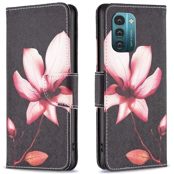 Wonderland Nokia G11 / Nokia G21 flip-etui - Rosa Blomst Multicolor