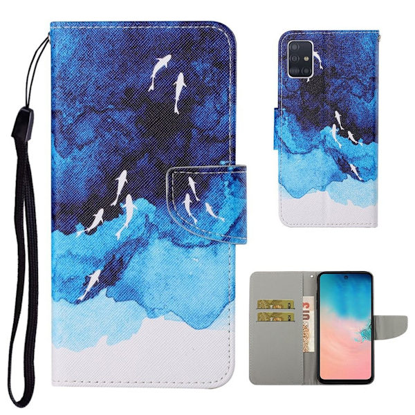 Wonderland Samsung Galaxy A51 flip kuoret - Valtameri Blue