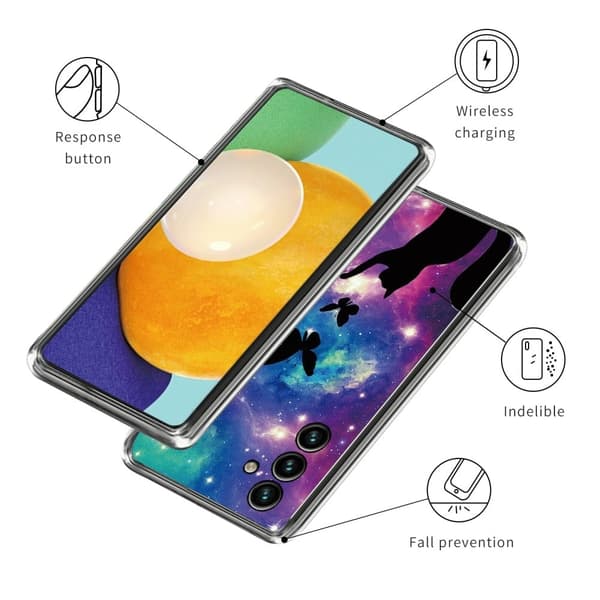 Deco Samsung Galaxy A34 5G Etui - Katt og Sommerfugler Multicolor