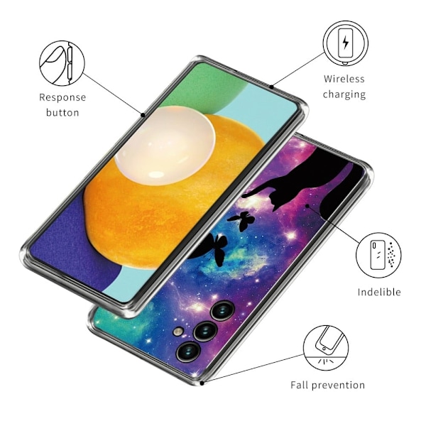 Deco Samsung Galaxy A34 5G Suojakotelo - Kissa And Butterflies Multicolor