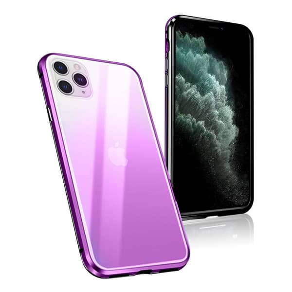 R-JUST RJC-11 Alu/Glas etui - iPhone 11 Pro Max - Sort+Lilla Purple