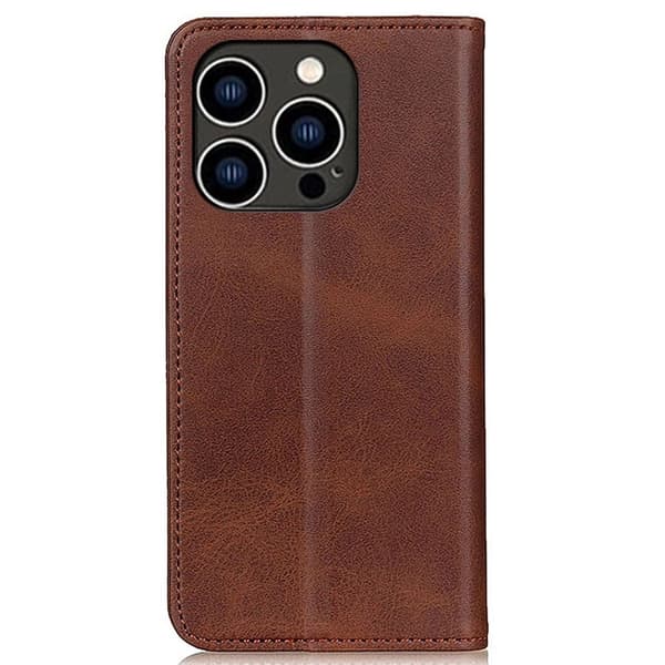 Äkta läder iPhone 14 Pro fodral - Brun Brun