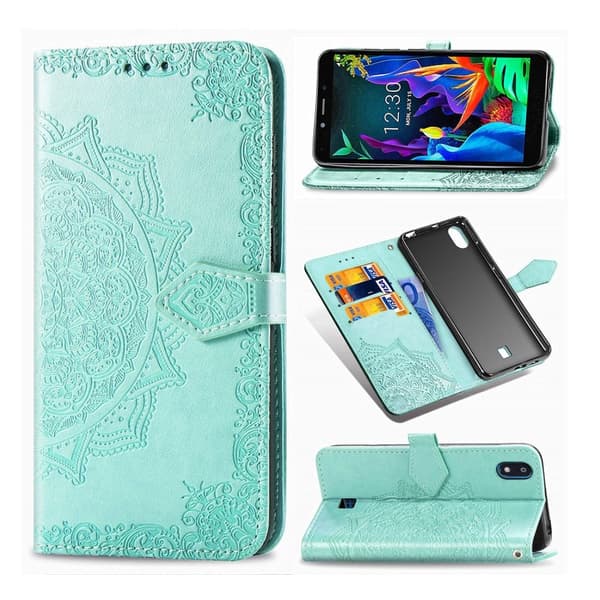 Mandala LG K50S etui - Cyan Green