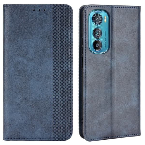 Bofink Vintage Motorola Edge 30 lærveske - Blå Blue