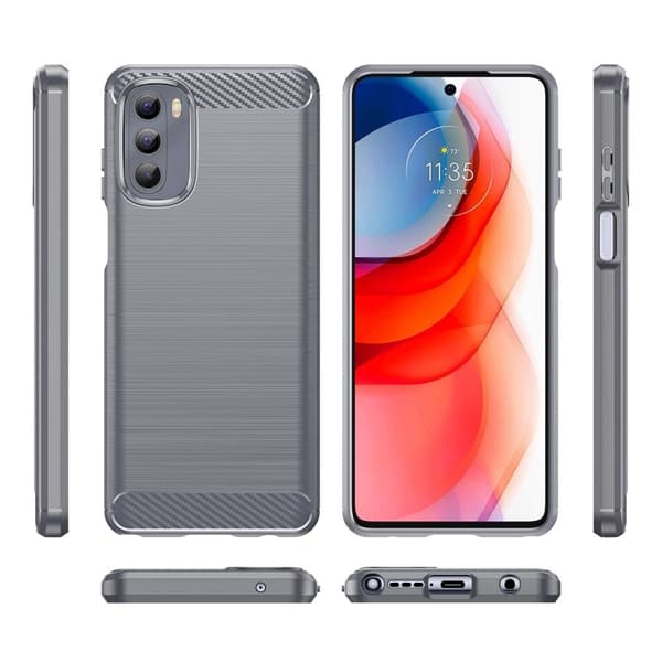 Carbon Flex Motorola Moto G Stylus (2022) skal - Silver/Grå Silvergrå