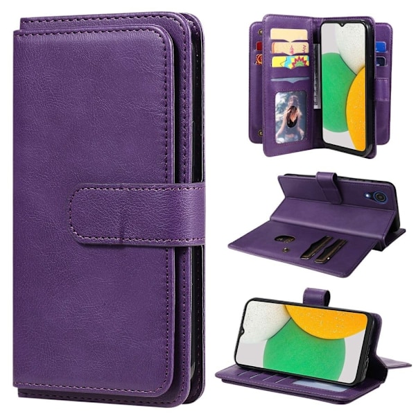 Samsung Galaxy A03 Core etui med pung / 10 kortpladser – Lilla Purple