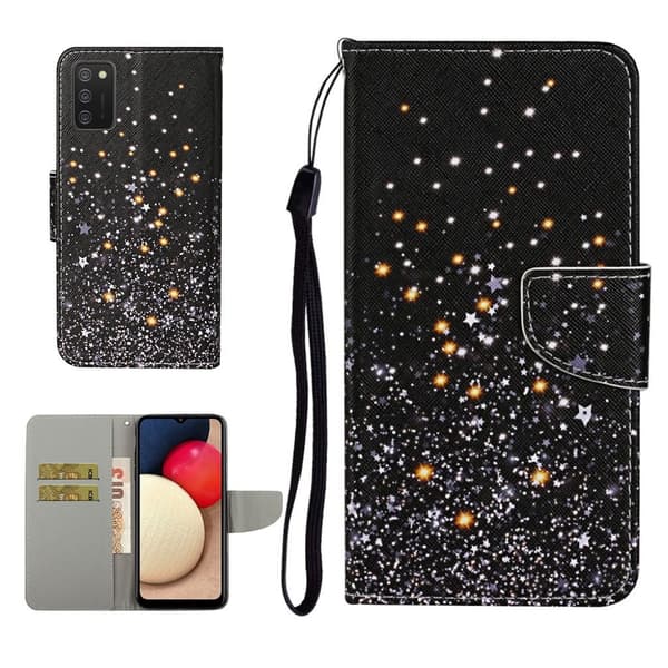 Wonderland Samsung Galaxy A02s Flip etui - Star Black