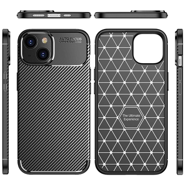 Carbon Shield iPhone 14 Plus kotelot - Musta Black
