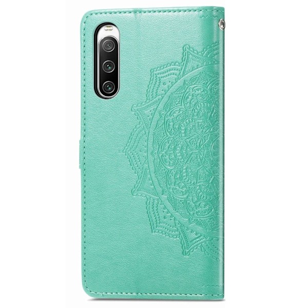 Mandala läder Sony Xperia 10 IV fodral - Grön Grön