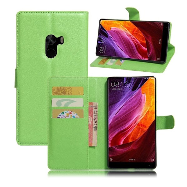 Xiaomi Mi Mix Läder fodral med plånbok - Grön Grön