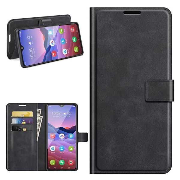 Wallet-style Læder Etui til Zte Blade V2020 Smart - Sort Black