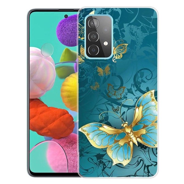 Butterfly Samsung Galaxy A23 nahkakotelo - Kultainen Perhonen Green