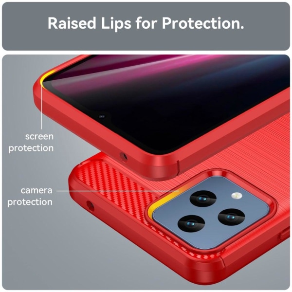 Carbon Flex Etui T-mobile Revvl 6 5g - Rød Red