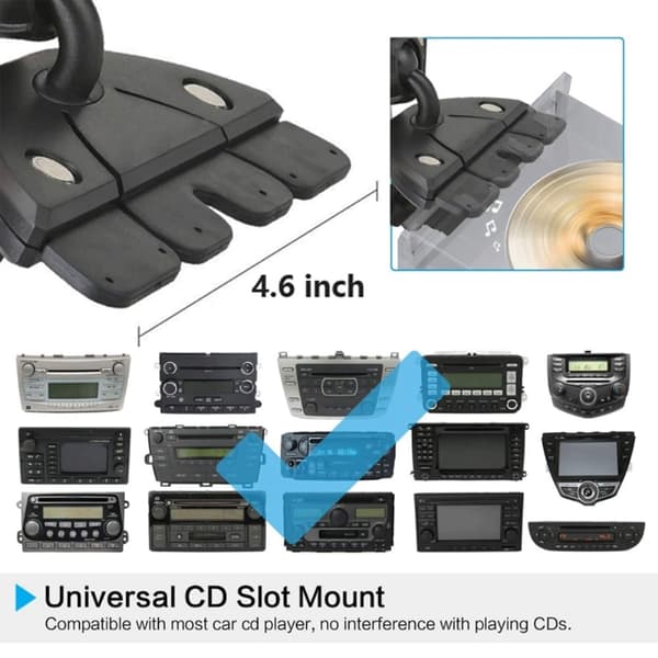 Universal CD-holder til biltelefoner Black