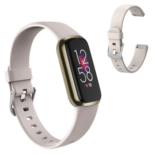 Fitbit Luxe enfärgat klockarmband i silikon - Beige / Storlek: S Brun