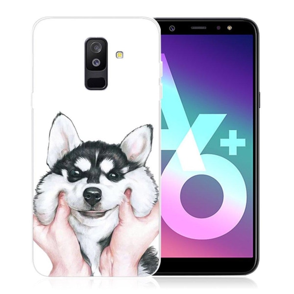 Samsung Galaxy A6 Plus (2018) mobiletui i silikone med smukt mønster - Husky Multicolor