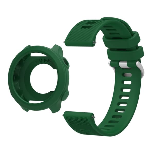 Garmin Forerunner 158 Silicone Replacement Strap Klockarmband med skyddsfodral - Mörkgrön Grön