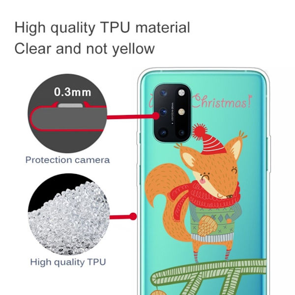 Christmas OnePlus 8T etui - jul Fox Blue