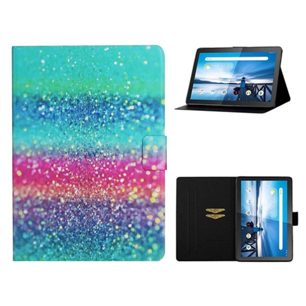 Lenovo Tab M10 vibrant pattern leather flip case - Glittery Elem Multicolor